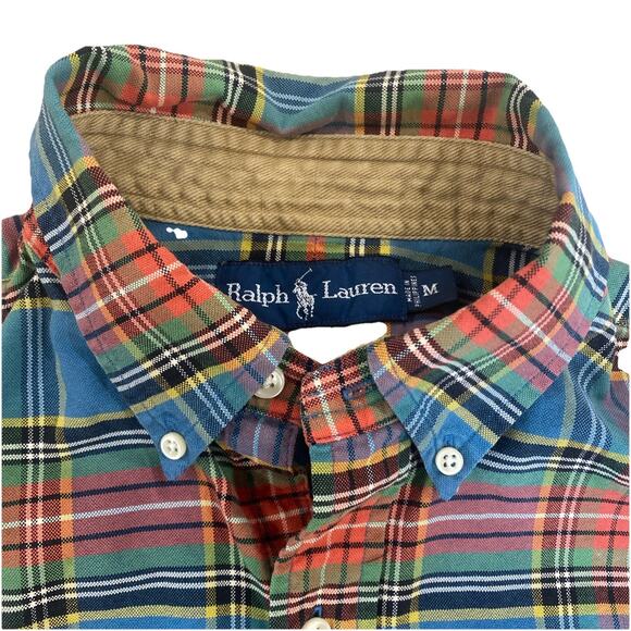 Vintage Polo Ralph Lauren Heavy Work Shirt Plaid Button Up Men's Medium - Picture 2 of 3